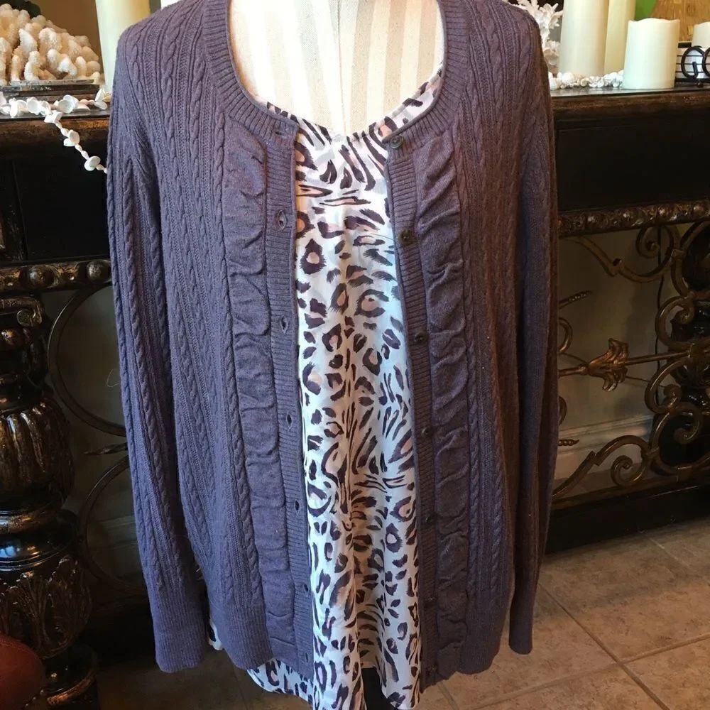 EDDIE BAUER Purple Cardigan!